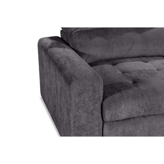 Affori 6S Corner with 3 Electric Slide-out Chaise & RHF Stoage Chaise with Entertainment Console in Palmanova Dark Grey