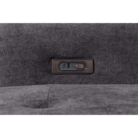 Affori 6S Corner with 3 Electric Slide-out Chaise & RHF Stoage Chaise with Entertainment Console in Palmanova Dark Grey