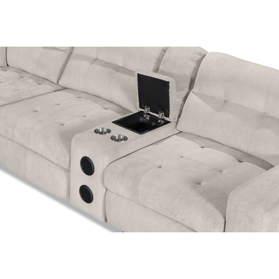 Affori RHF 7 Piece Corner with Entertainment Consolein Palmanova Bone