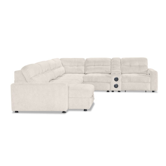 Affori RHF 7 Piece Corner with Entertainment Consolein Palmanova Bone