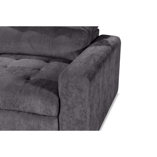 Affori 6S Corner with 3 Electric Slide-out Chaise & LHF Stoage Chaise with Entertainment Console in Palmanova Dark Grey