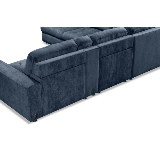 Affori 6S Corner with 3 Electric Slide-out Chaise & LHF Stoage Chaise with Entertainment Console in Palmanova Lagoon