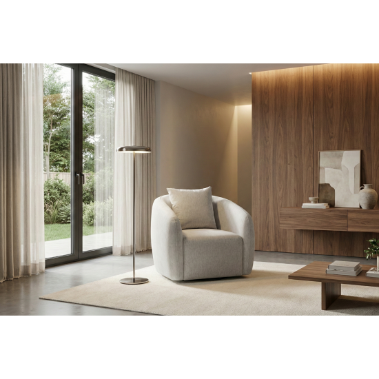 Lancetti Swivel Chair in Marano Light Grey