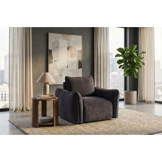 Repubblica Swivel Chair in Palmanova Dark Grey