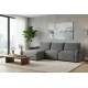 Repubblica LHF Sofa Chaise in Palmanova Dark Grey
