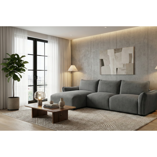Repubblica LHF Sofa Chaise in Palmanova Grey