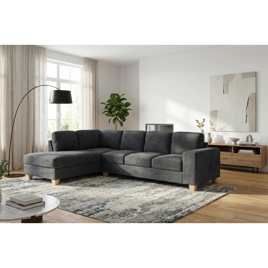 Tibaldi LHF Sofa Chaise in Palmanova Dark Grey