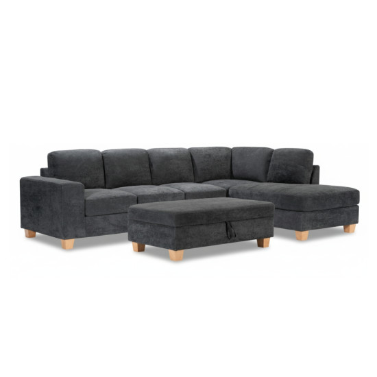 Tibaldi Storage Ottoman in Palmanova Dark Grey