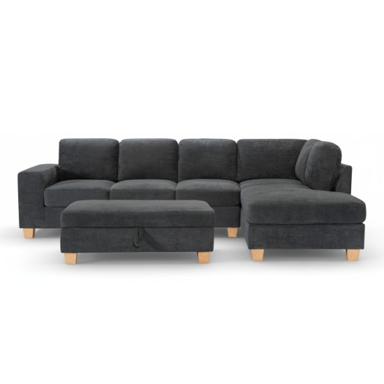 Tibaldi Storage Ottoman in Palmanova Dark Grey