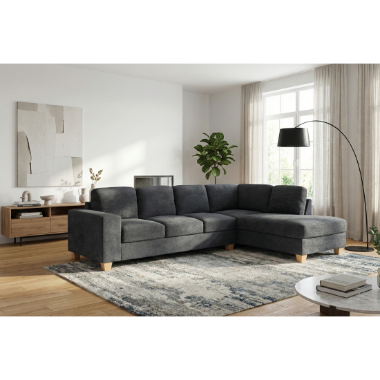 Tibaldi RHF Sofa Chaise in Palmanova Dark Grey