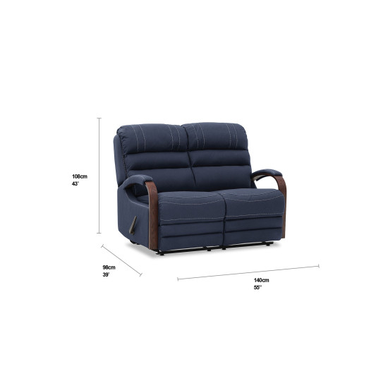 Ares Motion Loveseat in Rawhide Navy