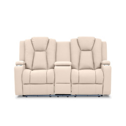 Artemis 2 Seater with Console & Recliner in Rawhide Latte