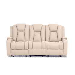 Artemis 3 Seater with Dropdown Console & Recliner in Rawhide Latte