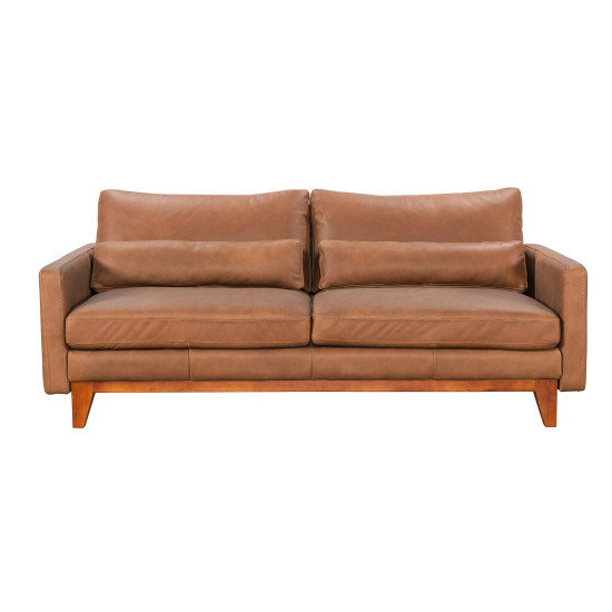 Barberini Sofa in Sterling Dark Tan Semi-Aniline Leather