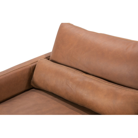 Barberini Sofa in Sterling Dark Tan Semi-Aniline Leather