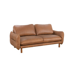 Benjamin Loveseat in Sterling Dark Tan Semi-Aniline Leather