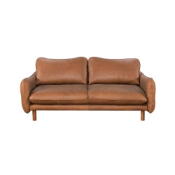 Benjamin Loveseat in Sterling Dark Tan Semi-Aniline Leather