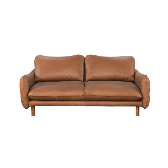 Benjamin Loveseat in Sterling Dark Tan Semi-Aniline Leather