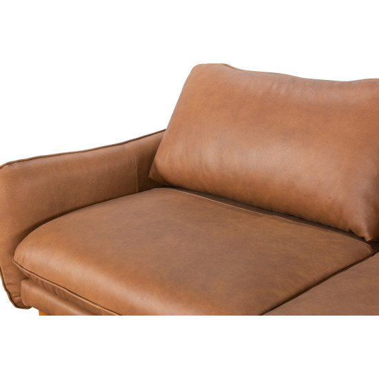 Benjamin Loveseat in Sterling Dark Tan Semi-Aniline Leather