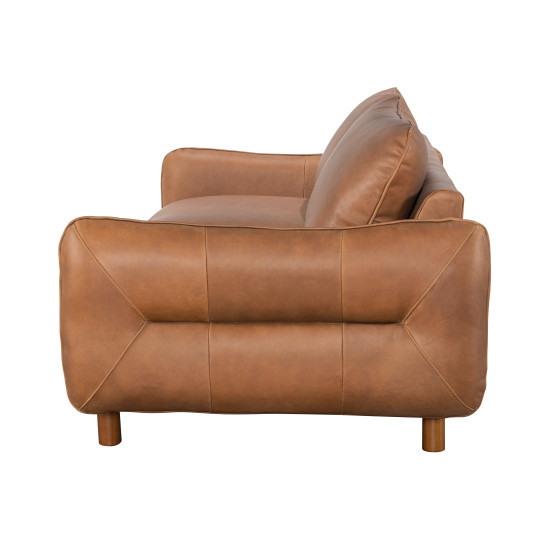 Benjamin Loveseat in Sterling Dark Tan Semi-Aniline Leather