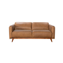 Corona Loveseat in Sterling Dark Tan Semi-Aniline Leather