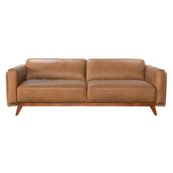 Corona Sofa in Sterling Dark Tan Semi-Aniline Leather