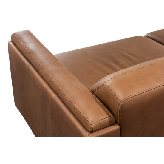 Corona Loveseat in Sterling Dark Tan Semi-Aniline Leather