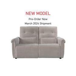 Dellarovere Power Motion Loveseat with Adjustable Headrests in Parisian Birch