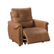 Dellarovere Power Recliner with Adjustable Headrest in Sterling Dark Tan Semi-Aniline Leather