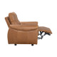 Dellarovere Power Recliner with Adjustable Headrest in Sterling Dark Tan Semi-Aniline Leather