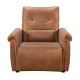 Dellarovere Power Recliner with Adjustable Headrest in Sterling Dark Tan Semi-Aniline Leather