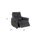 Dellarovere Power Recliner with Adjustable Headrest in Sterling Liquorice Aniline Leather