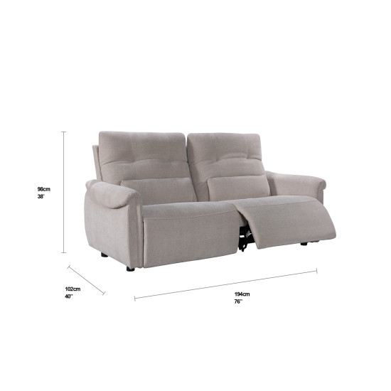Dellarovere Power Motion Sofa with Adjustable Headrests in Parisian Birch
