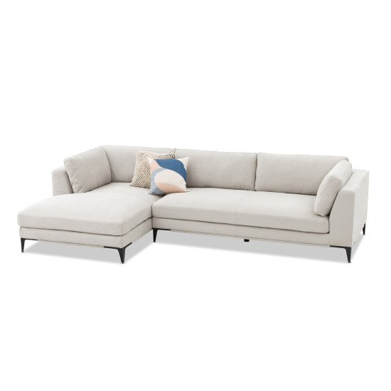 Hermes Left Facing Sectional in Zara Light Grey Hermes Left Facing Sectional in Zara Light Grey
