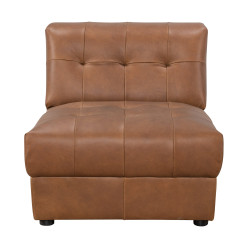 Leonardo Accent Chair in Sterling Dark Tan Semi-Aniline Leather