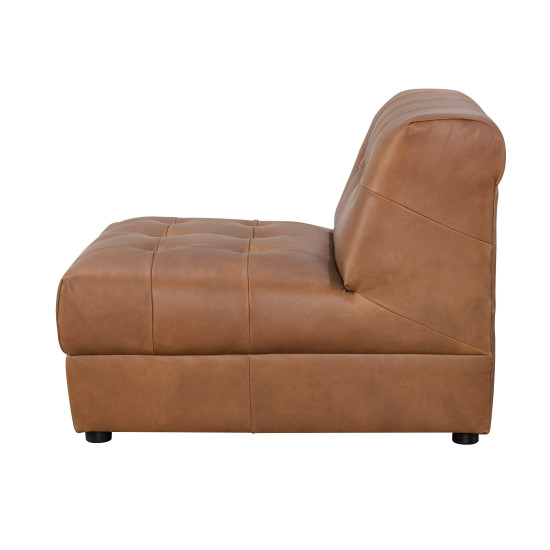 Leonardo Accent Chair in Sterling Dark Tan Semi-Aniline Leather