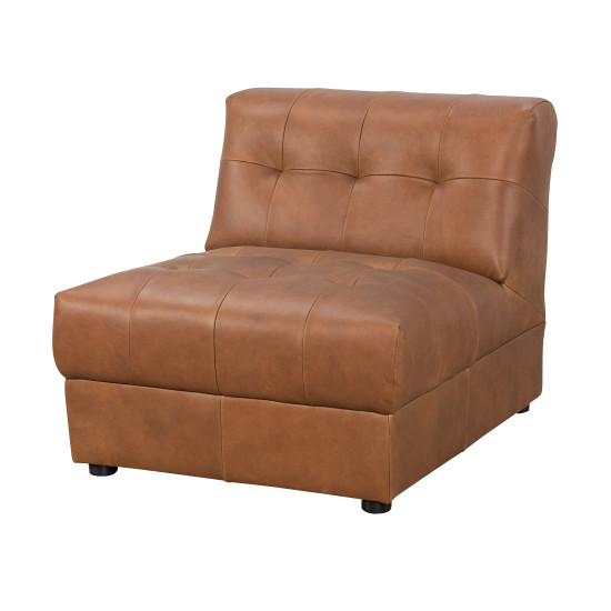 Leonardo Accent Chair in Sterling Dark Tan Semi-Aniline Leather