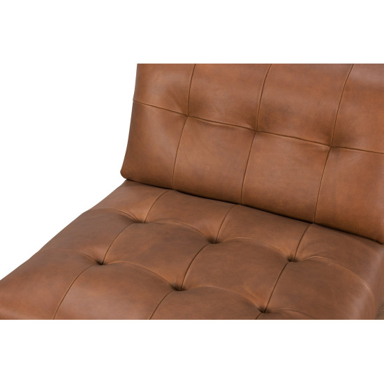 Leonardo Accent Chair in Sterling Dark Tan Semi-Aniline Leather