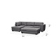 Mercury Left Facing Sectional and Ottoman in Olivia "Leather-Look" Elephant