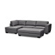 Mercury Left Facing Sectional and Ottoman in Olivia "Leather-Look" Elephant