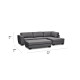 Mercury Right Facing Sectional and Ottoman in Olivia "Leather-Look" Elephant