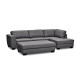 Mercury Right Facing Sectional and Ottoman in Olivia "Leather-Look" Elephant