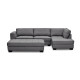 Mercury Right Facing Sectional and Ottoman in Olivia "Leather-Look" Elephant