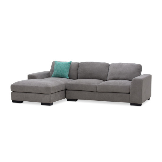 Minerva Left Facing Sectional  in Aurora Mid Grey