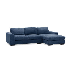 Minerva Right Facing Sectional in Aurora Navy Blue