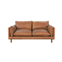 Oliver Loveseat in Sterling Dark Tan Semi-Aniline Leather