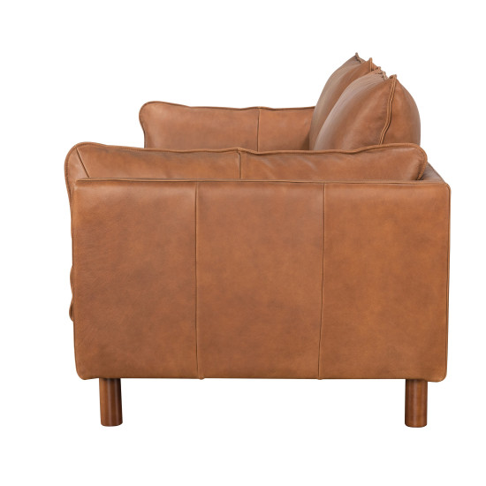 Oliver Sofa in Sterling Dark Tan Semi-Aniline Leather