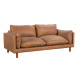 Oliver Sofa in Sterling Dark Tan Semi-Aniline Leather