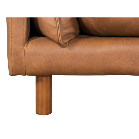 Oliver Sofa in Sterling Dark Tan Semi-Aniline Leather