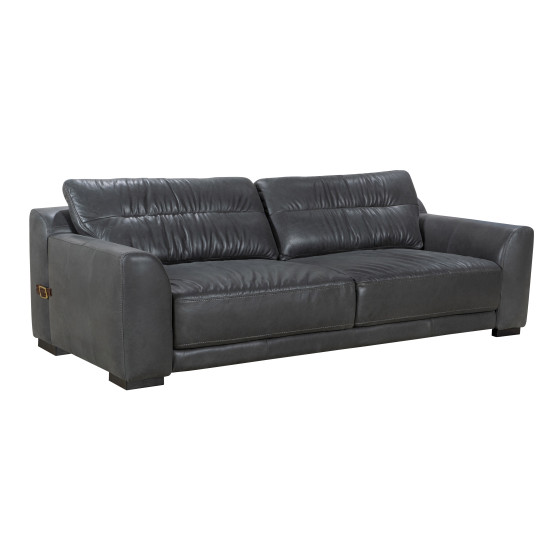 Orsini Sofa in Sterling Liquorice Semi-Aniline Leather